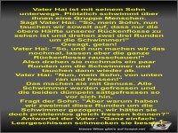 Vater Hai ist mit seinem Sohn unterwegs