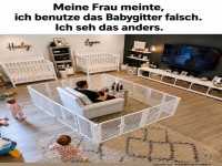Papa im Babygitter-Paradies