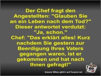 Der Chef fragt den Angestellten