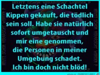 Warnhinweis auf Zigarettenschachtel