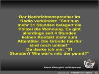 Der Nachrichtensprecher im Radio verk�ndet