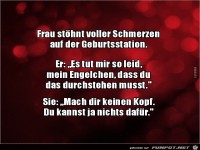 Frau st�hnt voller Schmerzen....