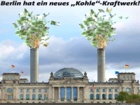 Satire auf 'Kohle'-Kraftwerk in Berlin