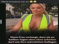 Frau fordert gleiche Arbeitskleidung