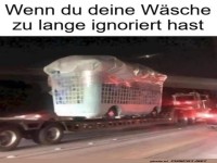 Riesen-W�schekorb auf der Autobahn