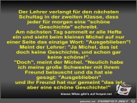 Der Lehrer verlangt f�r den n�chsten Schultag in der...