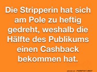 Lustiger Spruch ber Pole Dance und Publikum
