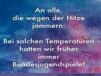Humorvolle Bemerkung �ber Hitze und Sport