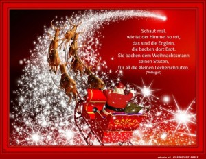 herz-Bild: Engel backen dem Weihnachtsmann Stuten