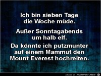 M�de au�er sonntagabends