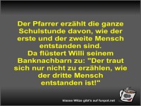 Der Pfarrer erzhlt die ganze Schulstunde davon