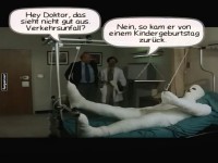 Verungl�ckter Patient im Krankenhausbett