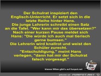 Der Schulrat inspiziert den Englisch-Unterricht