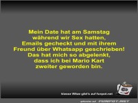 Mein Date hat am Samstag w�hrend wir Sex hatten