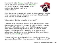 Kommt die Frau nach Hause