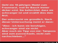 geht ein 16-jhriges Mdchen zum Frauenarzt......