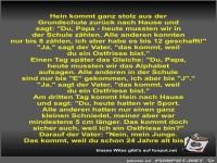 Hein kommt ganz stolz aus der Grundschule zur�ck nach Hause