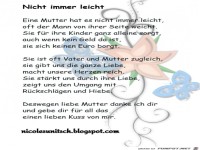 Nicht immer leicht - Gedicht f�r eine Mutter