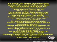 Ein Rabbi, ein Pfarrer und ein Priester spielen Poker, als