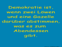 Abendessen: L�wenwahl mit Gazellendrehung