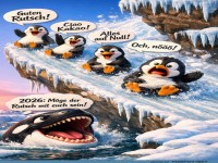Pinguin-Party: Rutsch ins Neue Jahr!