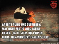 Arbeite ruhig und zufrieden