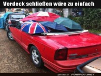 Kreative L�sung f�r Cabrio im Regen