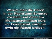 Uhrzeit-Mysterium am Wochenende!