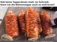 Not macht erfinderisch: Bohnensuppe to go!