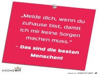 Melde dich wenn du zu Hause bist