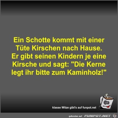 Ein-Schotte-kommt-mit-einer-T&uuml;te-Kirschen-nach-Hause.jpg von Fossy