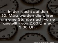 Zeitumstellung am 30. M�rz
