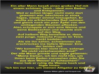 Ein alter Mann besa� einen gro�en Hof mit einem sch�nen...