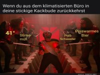 Von Klima-Idylle in die Sauna-Welt zur�ck