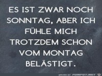 es ist zwar noch Sonntag.......