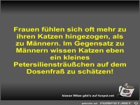 Frauen f�hlen sich oft mehr zu ihren Katzen hingezogen
