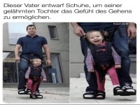 Vater erfindet Schuhe fr gelhmte Tochter