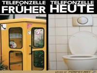 Telefonzelle damals und heute