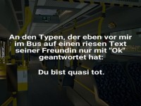 Lustige Bus-Anekdote: Eine gef�hrliche Antwort