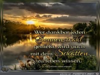 Wer dankbar jeden Sonnenstrahl geniet