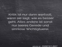 Wertvolle Kritik