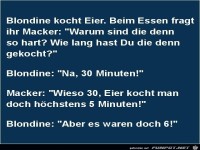 Blondine kocht Eier