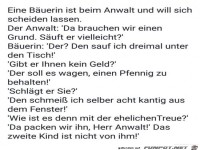 eine B�uerin ist beim Anwalt und will sich scheiden lassen..