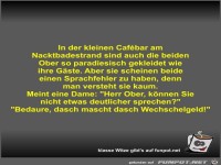 In der kleinen Caf�bar am Nacktbadestrand sind auch die...