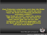 Zwei Patienten unterhalten sich �ber die �rzte