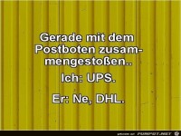 Zusammenstoß mit dem Postboten