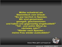 Mller schwrmt am Stammtisch vom Urlaub