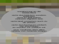 Ann�herung an die wirklichkeit