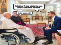 Ironische Begegnung im Vatikan