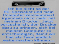 Computer und Drucker im Streit
